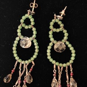 Liza Shtromberg handmade sterling and crystal chandelier earrings